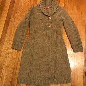 Fabiola Italy beige wool blend duster sweater